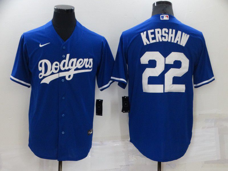 Men Los Angeles Dodgers #22 Kershaw Blue Game Nike 2022 MLB Jersey->los angeles dodgers->MLB Jersey
